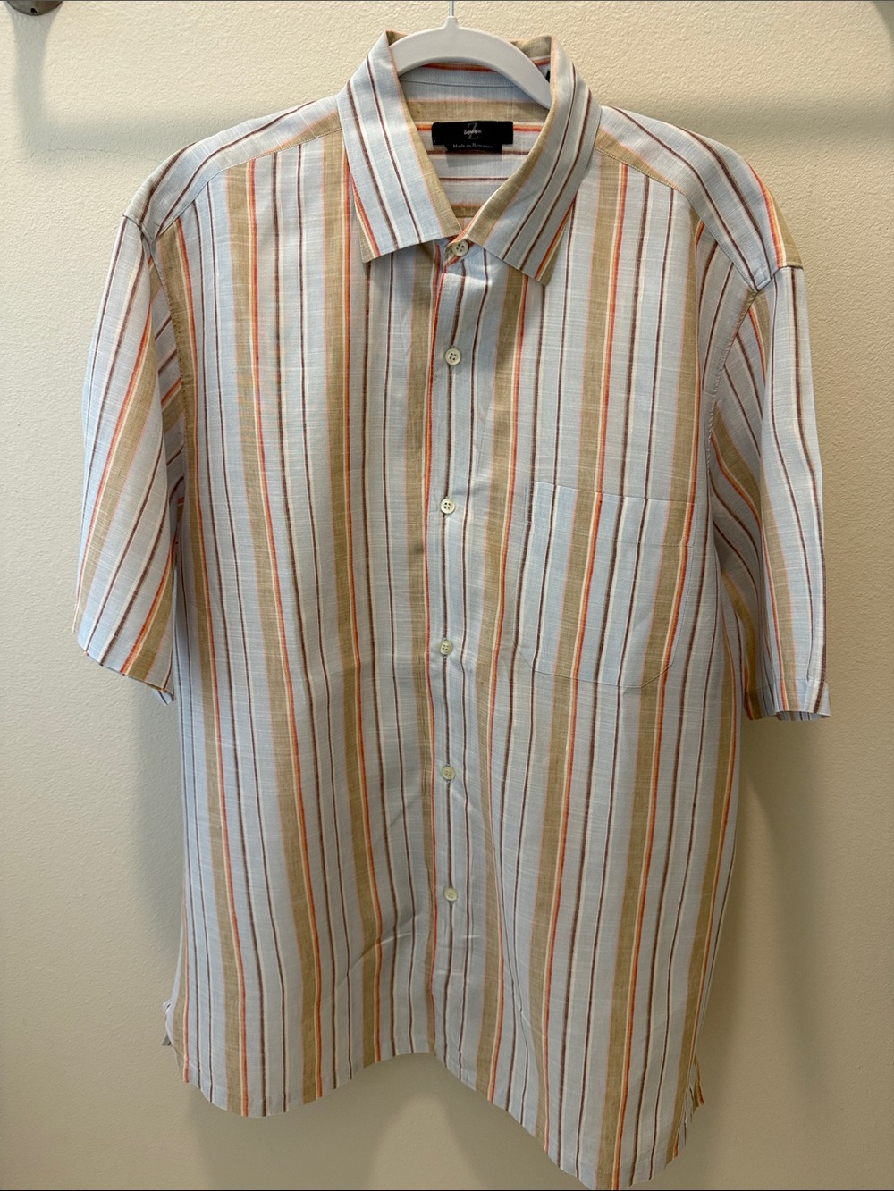 Zegna Sport Casual Striped Short-Sleeve Shirt - Multicolor XL